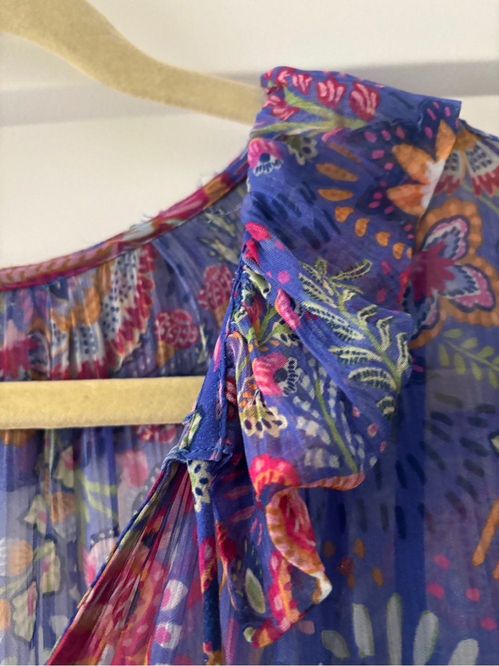 Anthropologie Purple Floral Tiered Maxi Dress - Picture 5 of 8